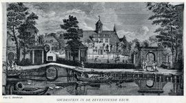 107333 Gezicht over de Vecht op de voorgevel van het huis Goudestein aan de Vecht te Maarssen.